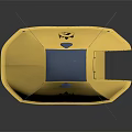 Durable Yellow and Blue Camping Tent with Mountain and Sun Logo for Outdoor Adventures