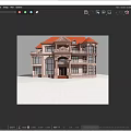 Classic Detached Villa Exterior Architecture With Red Tile Roof And Stone Facade Design