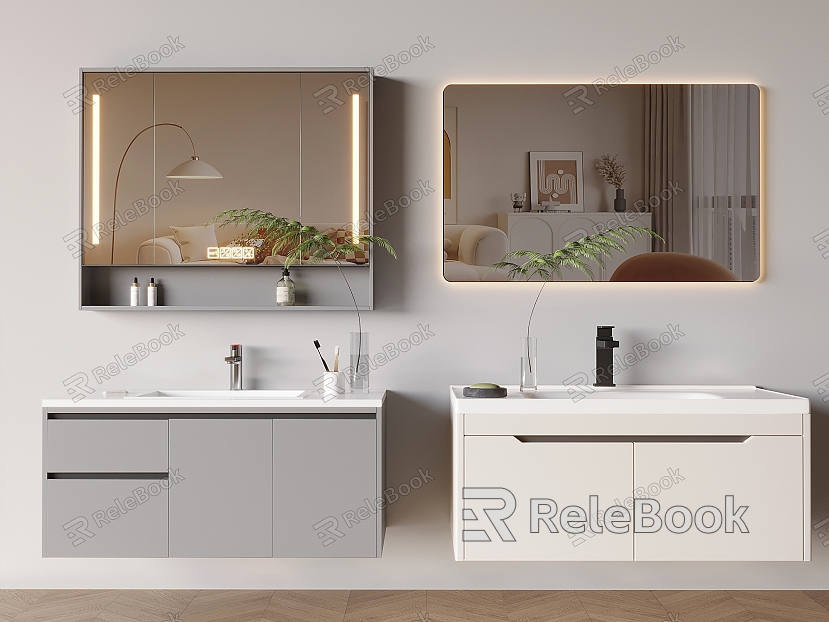 Modern bathroom cabinet faucet smart bathroom mirror model