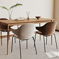 Modern Dining Table and Chair 3d model