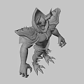 Fierce Fantasy Game And Movie Character With Red Body Purple Horns And Yellow Armor