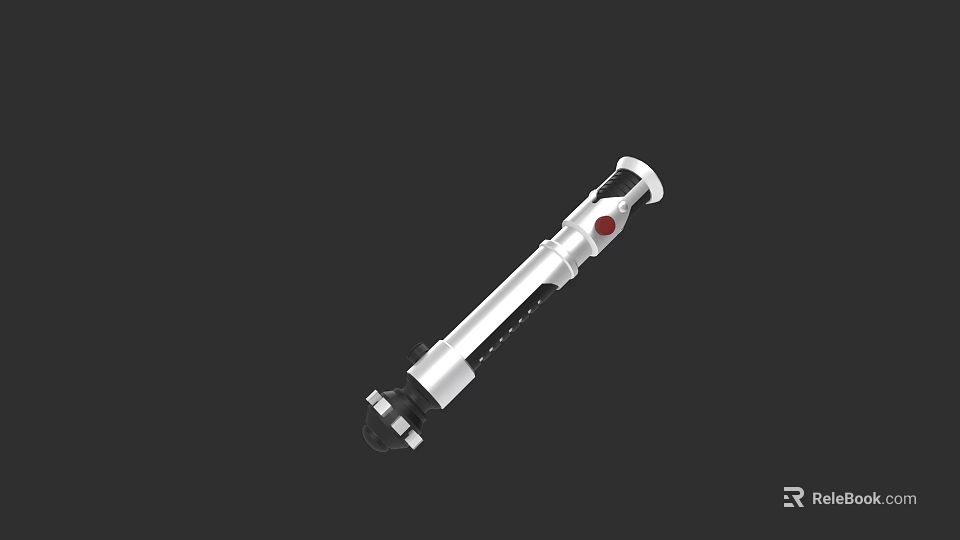 White Tactical Weapon With Red Accent Modern Ergonomic Grip And Sleek Design 3d model 