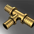Brass T Shaped Pipe Fitting For Plumbing 3d model