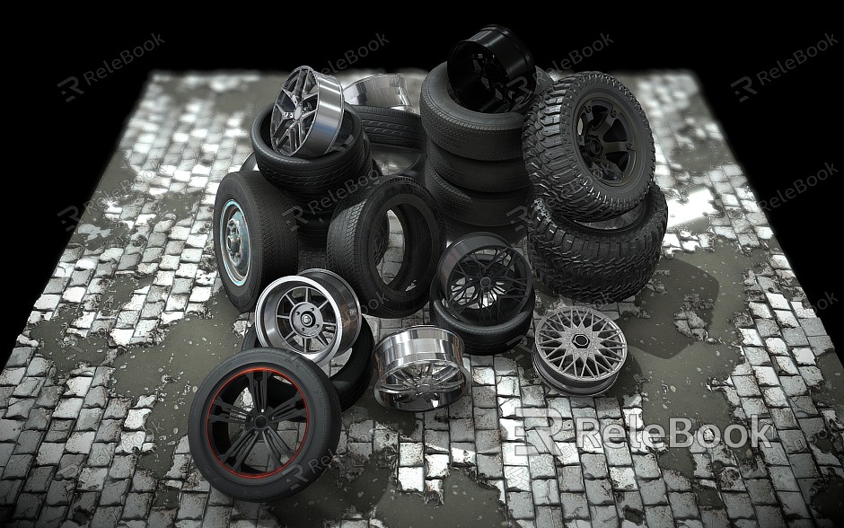 tire wheel auto parts model