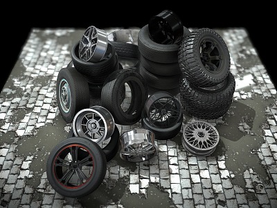 tire wheel auto parts model