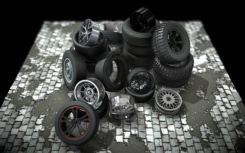 tire wheel auto parts 3d model