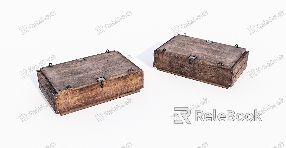 Old wooden box model