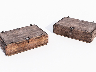 Old wooden box 3d model