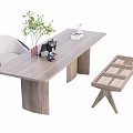 New Chinese-style Desk Computer Desk 3d model