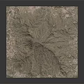 Garden Landscape Topographic Model with Detailed Natural Texture and Terrain Patterns