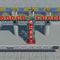 Jiangxi Construction Site With Bridge Columns Scaffolding And Safety Measures 3d model