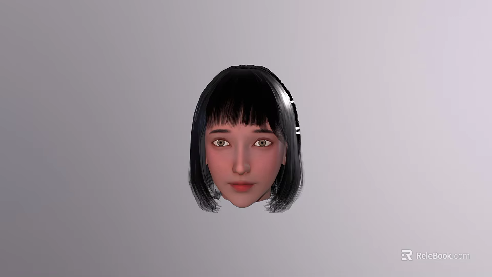 Game And Movie Character 3D Model With Short Black Hair And Brown Eyes 3d model 