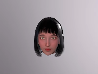 Female porn head antique hair Asian 3d model Female porn head antique hair Asian 3d model