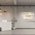 Minimalist Clothing Store Interior with Hanging Clothes Arched Mirror and Shelved Cabinets