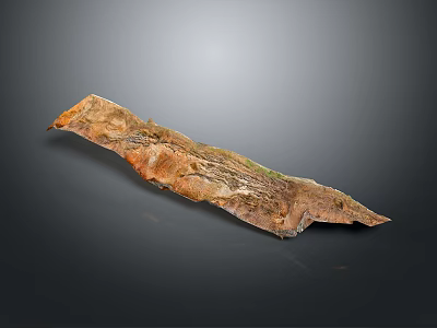 Natural Weathered Terrain Sample With Brown Orange Textured Surface And Irregular Shape 3d model