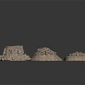 Wood and Stone Natural Textured Pieces With Various Shaped Blocks And Decorative Elements