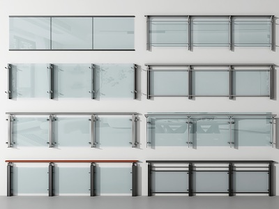 Modern Guardrail Glass Railing Guardrail model