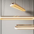 Modern Linear Chandelier With Golden Metal Frame And Soft Warm Illumination For Contemporary Interiors