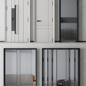 Modern swing door combination 3d model