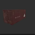 Rustic Red Shipping Container Building Featuring Branding And Industrial Design