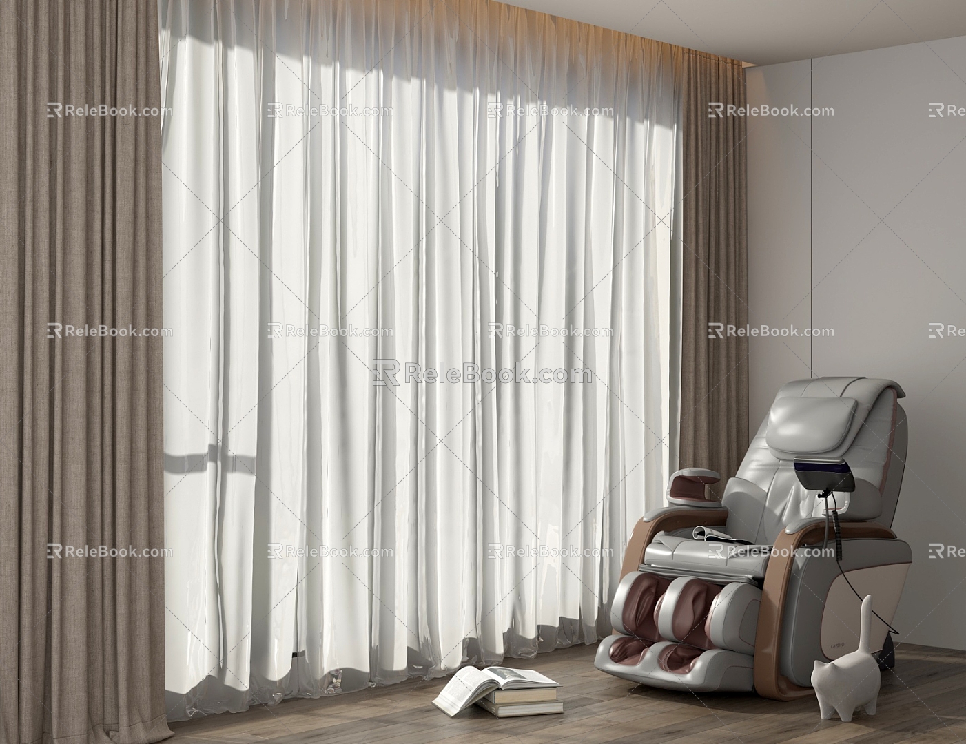 Curtain Window Screen Massage Chair 3d model