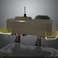 Industrial Machinery Equipment With Metallic Structure Yellow Railings Ladders And Thruster Units
