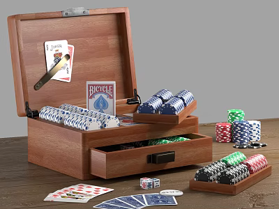Poker Chips Dice Props 3d model