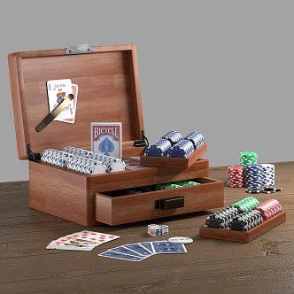 Poker Chips Dice Props 3d model