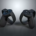 Black VR Controllers Electronic Gaming Device With Ring Design And Button Layout