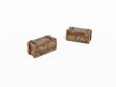 Two Vintage Wooden Crates With Labeled Details On White Background 3d model