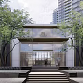 Modern High Rise Residential Complex With Green Landscape And Cloudy Sky View