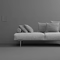 modern double sofa 3d model