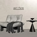 Italian Middle Ancient Single Sofa 3d model