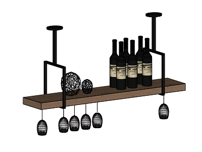 Modern Wine Rack Wine Cabinet 3d model