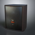 Sleek Black Audio Speaker with Mesh Front Panel and TMC Brand Logo for Home Audio Use