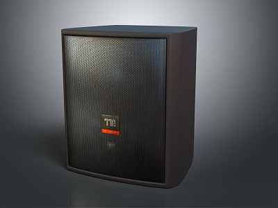 Sleek Black Audio Speaker with Mesh Front Panel and TMC Brand Logo for Home Audio Use 3d model