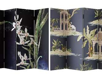 French Middle Ancient Screen 3d model