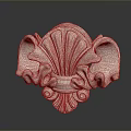 Intricate Silver Metal Furniture Decoration With Scallop Shape And Curved Carvings