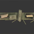 Green Metal Lockers With Multiple Doors Open Compartment And Items On Top