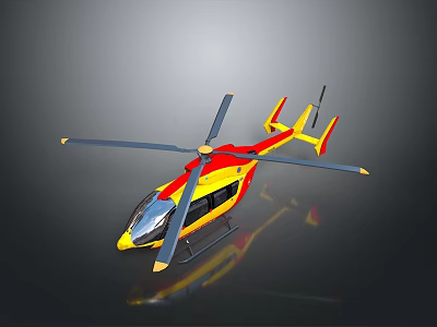 Red And Yellow Helicopter Model with Aerospace Inspired Design for Space Exploration 3d model