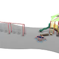 Colorful Outdoor Playground Equipment with Slides Climbing Frames Swings and Canopies