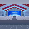 Outdoor Canopy At Key Construction Project Groundbreaking Ceremony Site In Development Zone 3d model