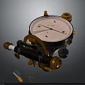 Vintage Precision Optical Measuring Instrument With Circular Dial Telescope And Brass Fittings
