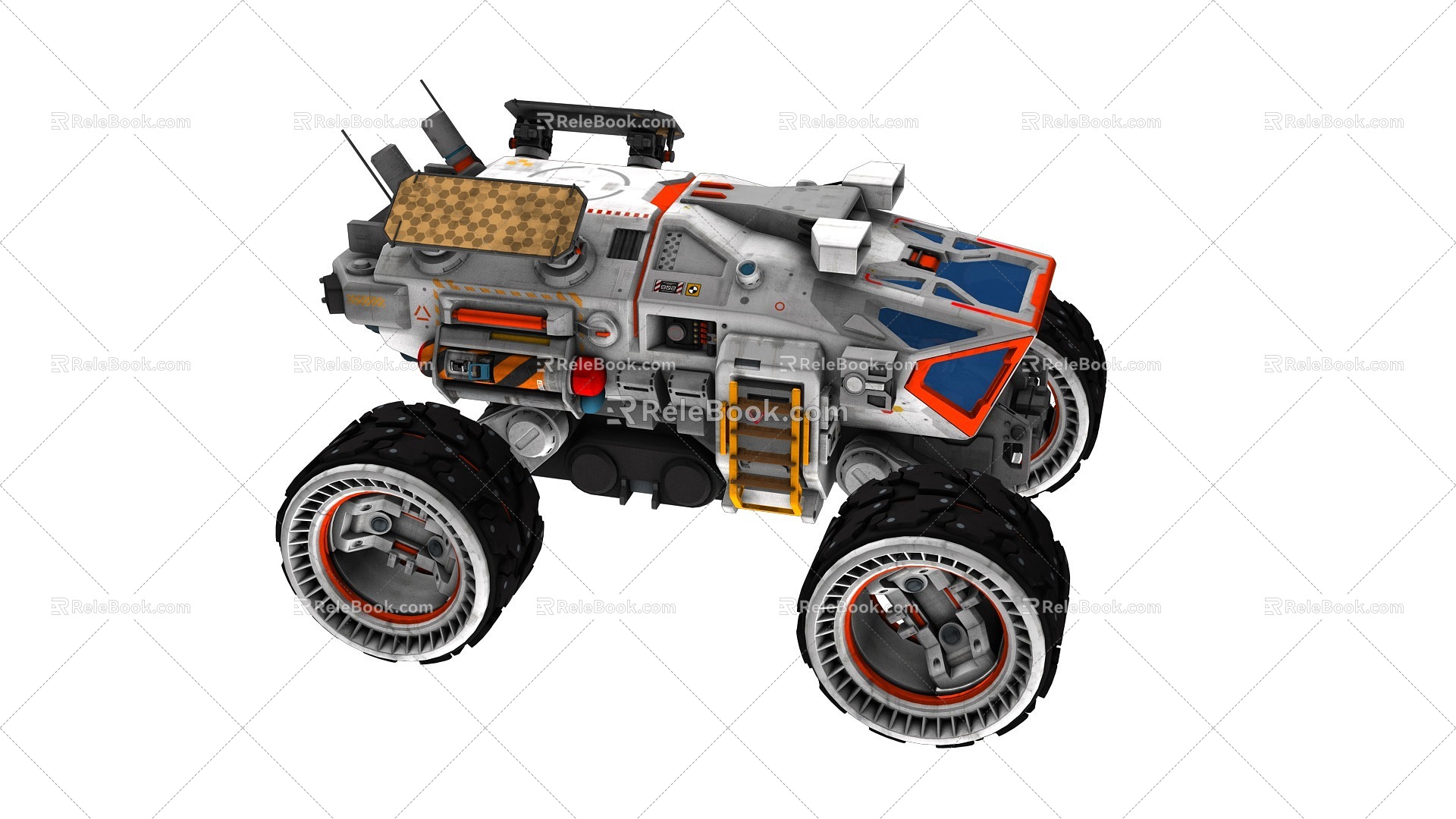 Science Fiction Lunar Rover Armored Vehicle All Terrestrial Vehicle Mars Rover Exploration Vehicle Universe Space Next Generation Europe and America Science Fiction Cyberpunk Mars Moon Landing Vehicle Moon Exploration 3d model