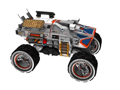 Science Fiction Lunar Rover Armored Vehicle All Terrestrial Vehicle Mars Rover Exploration Vehicle Universe Space Next Generation Europe and America Science Fiction Cyberpunk Mars Moon Landing Vehicle Moon Exploration 3d model