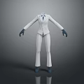 Elegant White Suit With Black Gloves And Blue Shoes Formal Attire