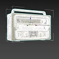 Vintage Green Radio With Metal Knobs Tuning Dial And Retro Design