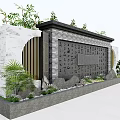 New Chinese Style End View Wall Screen Wall 3d model