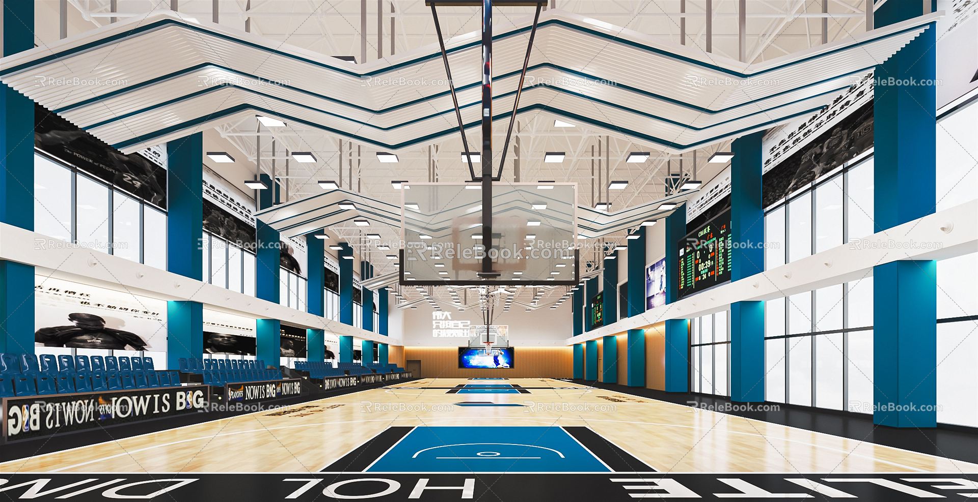 Modern Basketball Gymnasium Sports Stadium Basketball Rack Basket Basketball Game Stadium 3d model