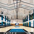 Modern Basketball Gymnasium Sports Stadium Basketball Rack Basket Basketball Game Stadium 3d model